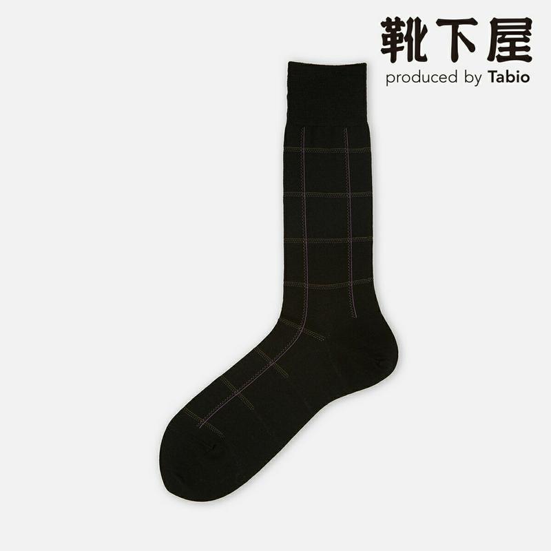 【あす楽】【Tabio MEN】 メンズ ウールチェックレギュラーソックス / 靴下屋 靴下 タビオ くつ下 ビジネス クルー メンズ 日本製