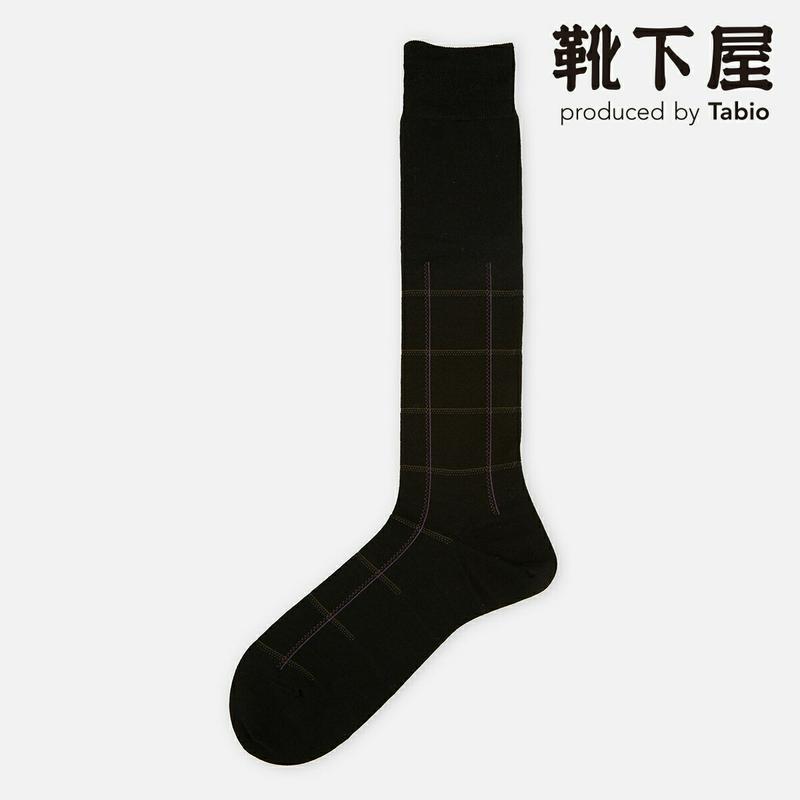 【あす楽】【Tabio MEN】 メンズ ウールナイロンチェックハイソックス / 靴下屋 靴下 タビオ くつ下 ビジネス ハイ メンズ 日本製