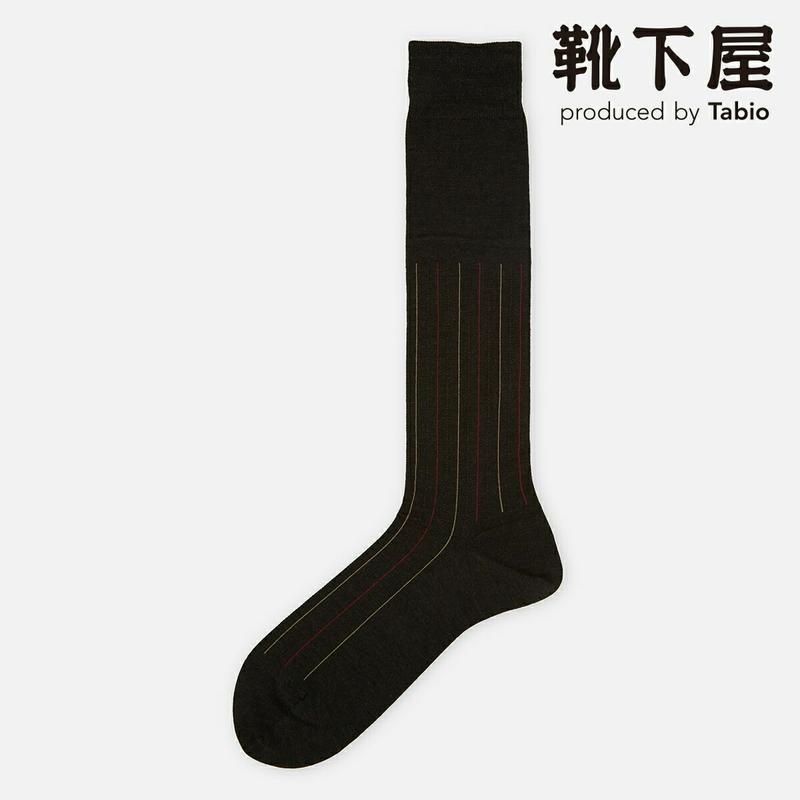 【あす楽】【Tabio MEN】 メンズ ウールナイロンストライプロングホーズ / 靴下屋 靴下 タビオ くつ下 ビジネス ロングホーズ ハイソックス メンズ 日本製
