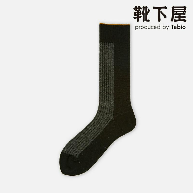 【あす楽】【Tabio】 メンズ ジャカードリブ切替クルーメンズサイズ / 靴下屋 靴下 タビオ くつ下 クルー メンズ 日本製