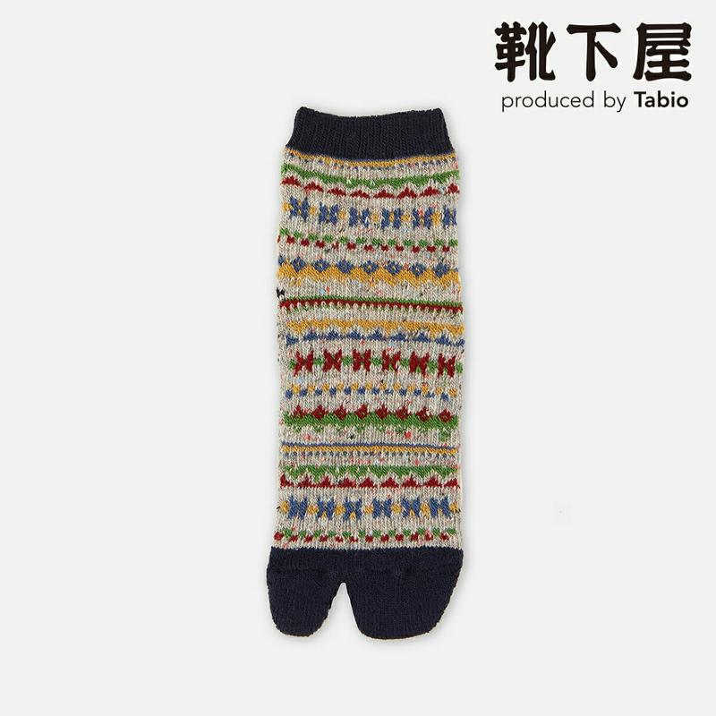 【あす楽】【Tabio】 毛足袋フェアアイルアンクレットソックス / 靴下屋 靴下 タビオ くつ下 ショート 足袋 たび タビ 