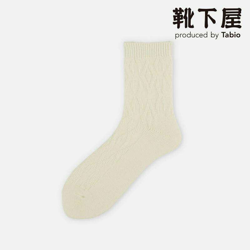【あす楽】【Tabio】 リンクスダブルケーブル柄ウールクルーソックス / 靴下屋 靴下 タビオ くつ下 クルー レディース 日