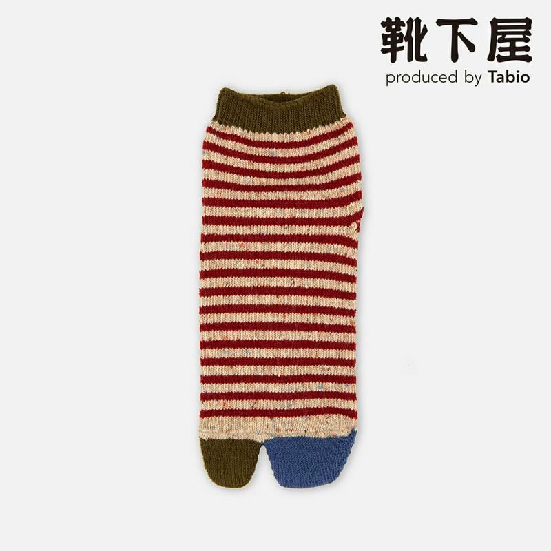【あす楽】【Tabio】 ウール 足袋ボーダーアンクレットソックス / 靴下屋 靴下 タビオ くつ下 ショート 足袋 たび タビ