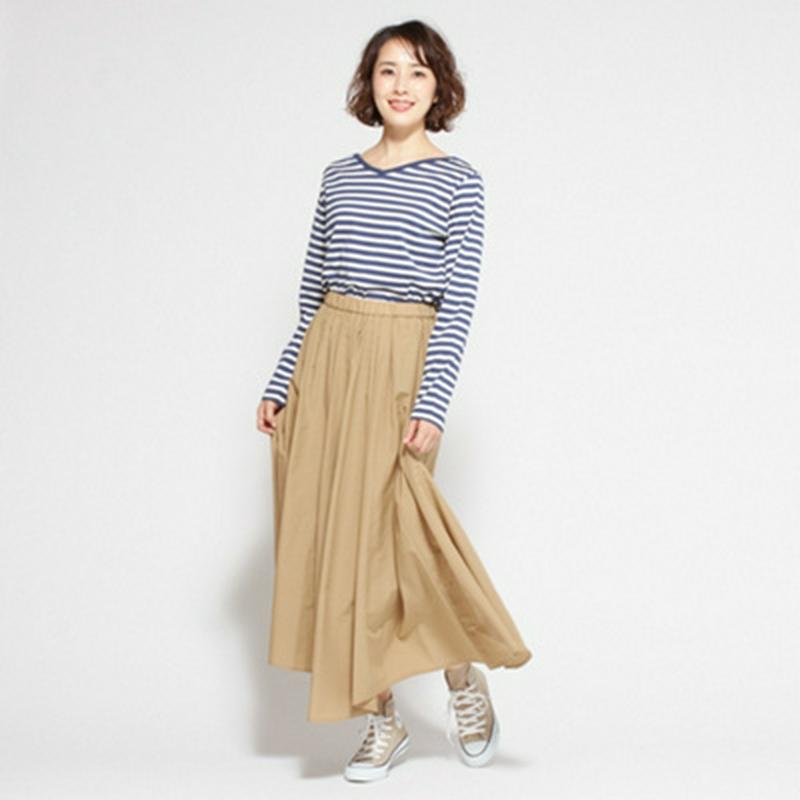 【究極】の肌触り　カシミヤタッチVネックボーダーTシャツ