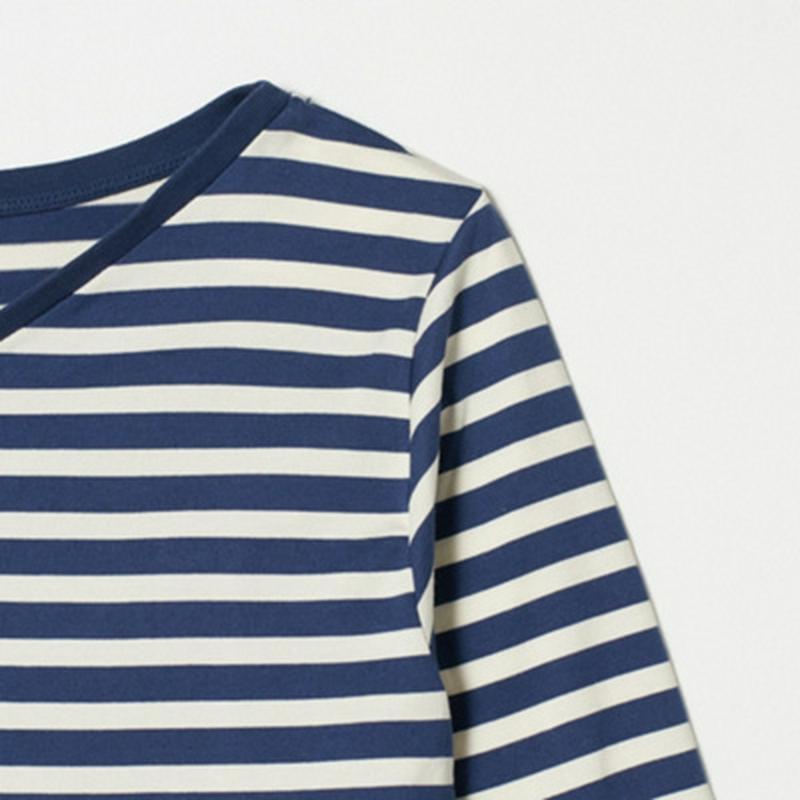 【究極】の肌触り　カシミヤタッチVネックボーダーTシャツ