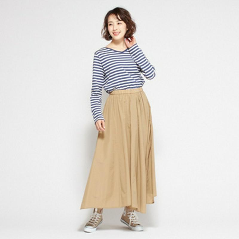 【究極】の肌触り　カシミヤタッチVネックボーダーTシャツ