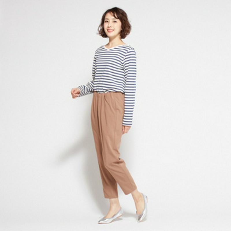 【究極】の肌触り　カシミヤタッチVネックボーダーTシャツ