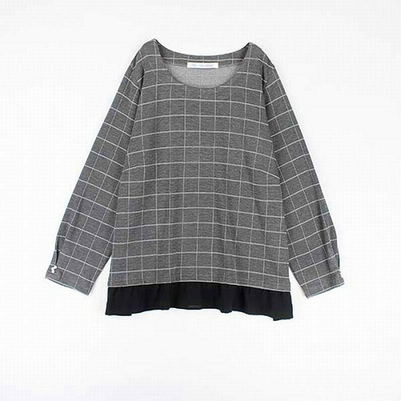 【２９％ＯＦＦ】ウィンドペンチェックプルオーバーカットソー【ＬＬ～５Ｌ】