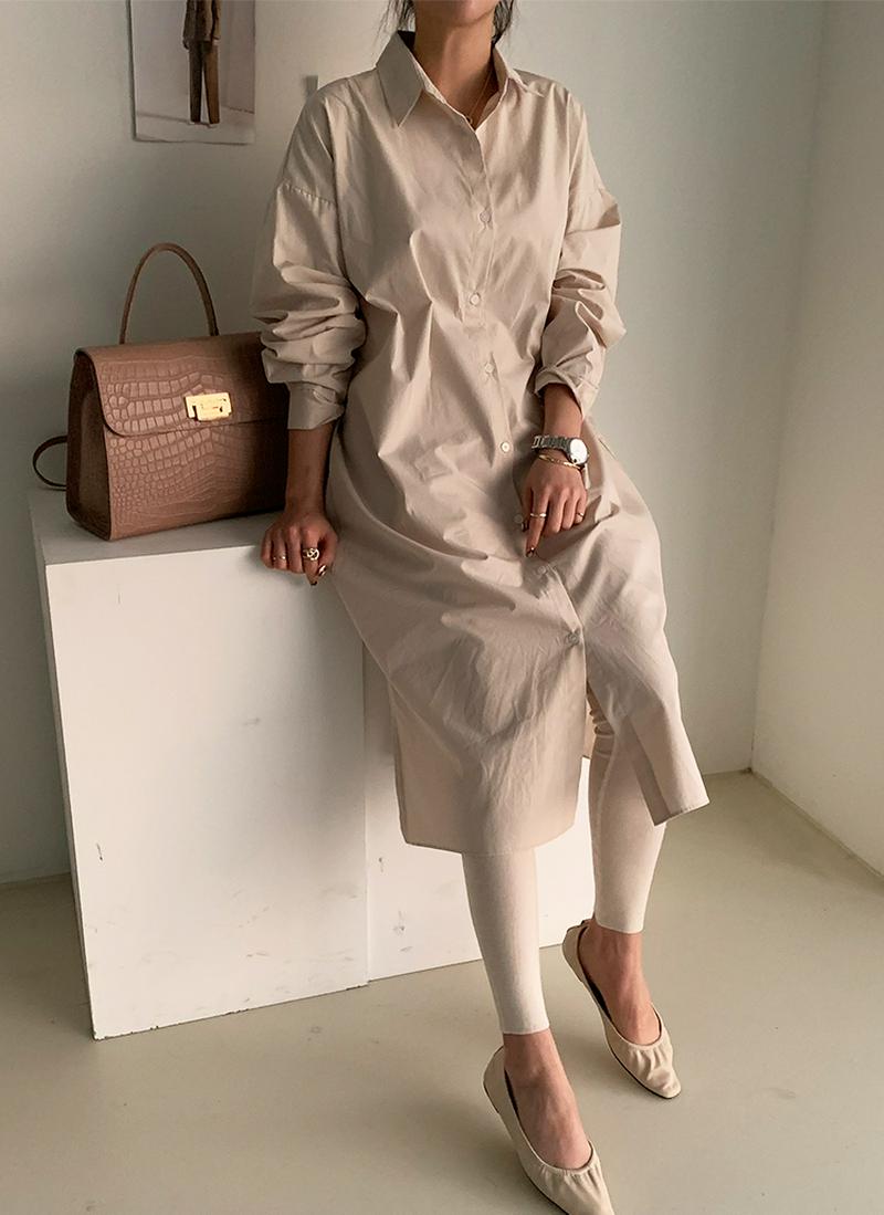 ロングシャツワンピース