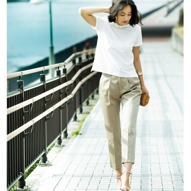 丸みを隠す大人仕立てＴシャツ