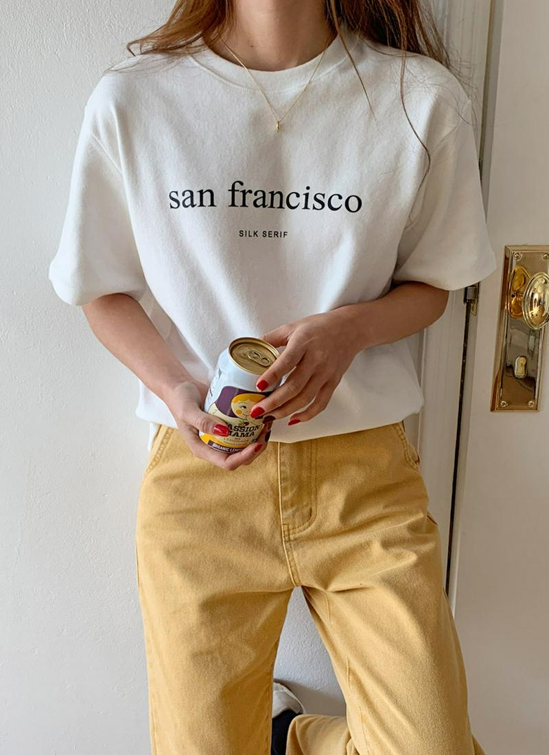 silk serif半袖Tシャツ
