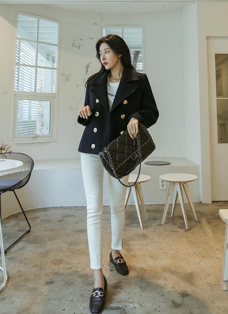 ゴールドボタンウールジャケット