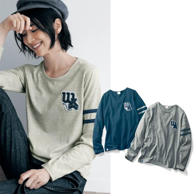秋口から着られる素材感◎サガラ刺繍長袖Ｔシャツ【Ｓ～３Ｌ】