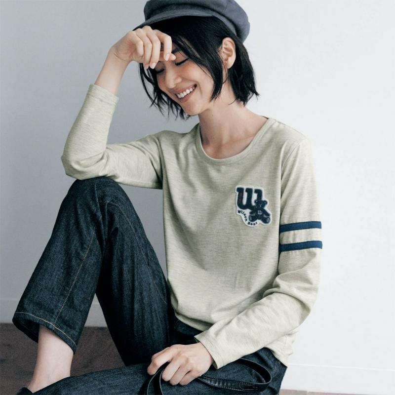 秋口から着られる素材感◎サガラ刺繍長袖Ｔシャツ【Ｓ～３Ｌ】