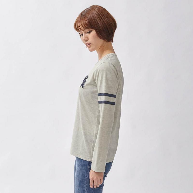 秋口から着られる素材感◎サガラ刺繍長袖Ｔシャツ【Ｓ～３Ｌ】