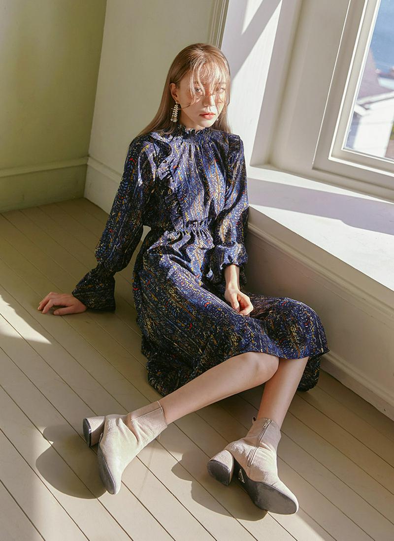 カラフルパターンワンピース