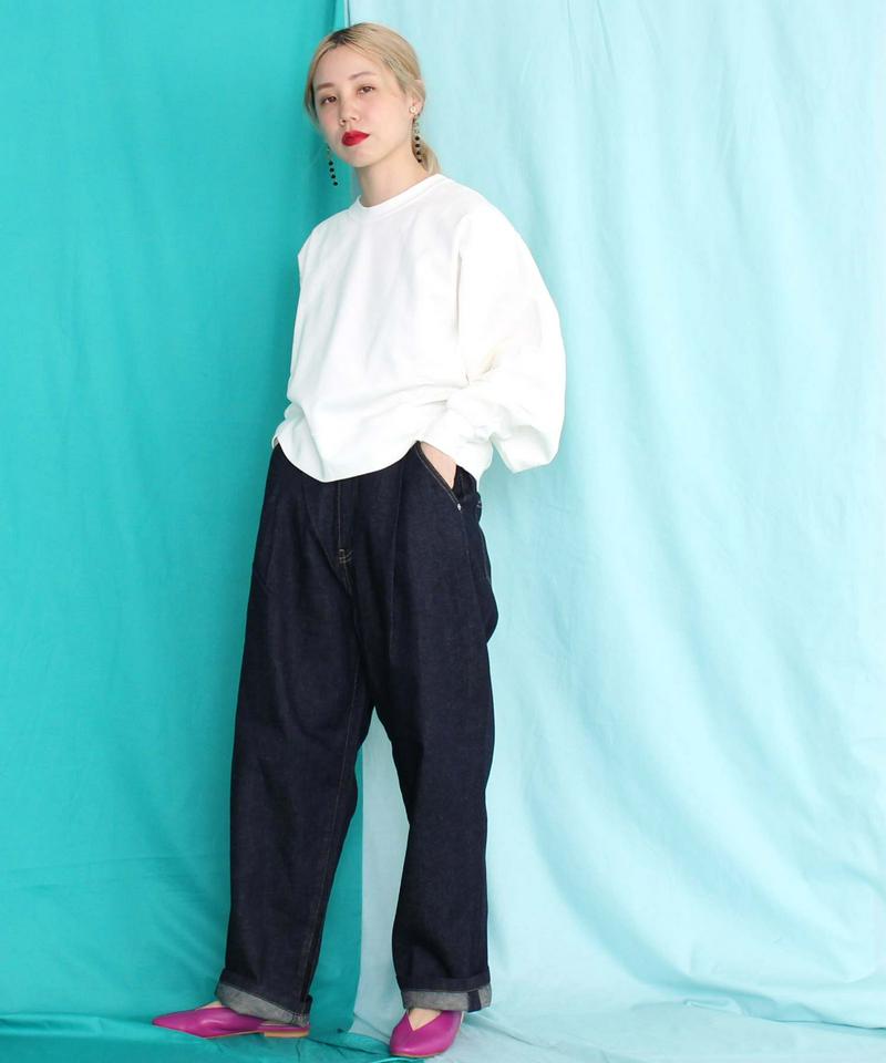 △○10oz　C/LI タックデニムパンツ（インディゴ）（caph troupe）