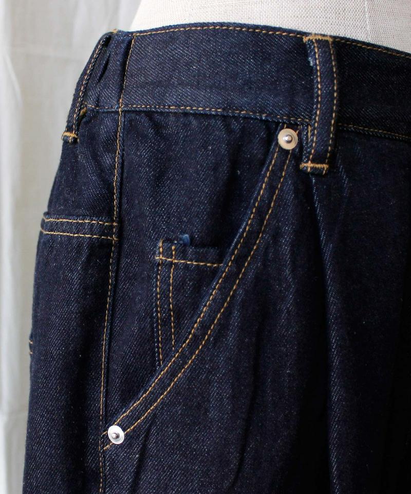 △○10oz　C/LI タックデニムパンツ（インディゴ）（caph troupe）