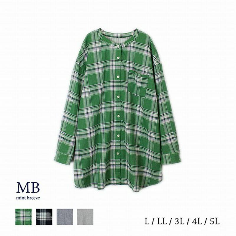 Ｗガーゼシャツチュニック【ＬＬ～５Ｌ】