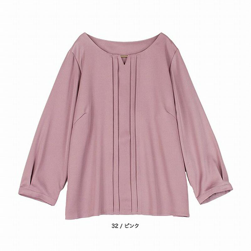 【２９％ＯＦＦ】サテンフロントタックブラウス【ＬＬ～５Ｌ】