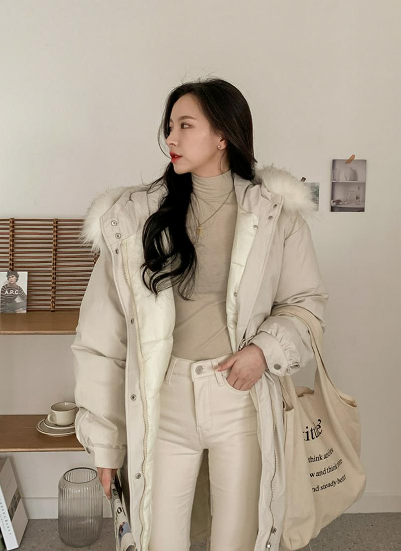 ファー付フーデット中綿ジャケット