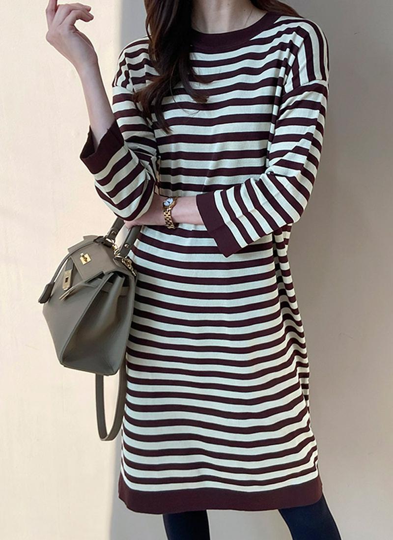 ボーダーニットワンピース