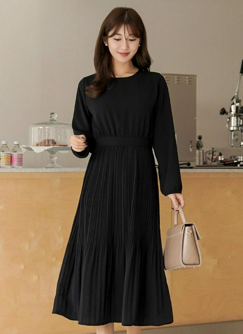 ウエストリボンプリーツワンピース
