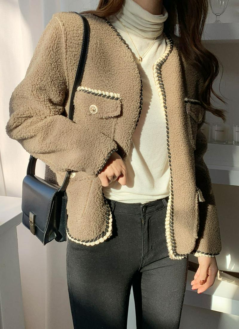 ツイードラインボアジャケット