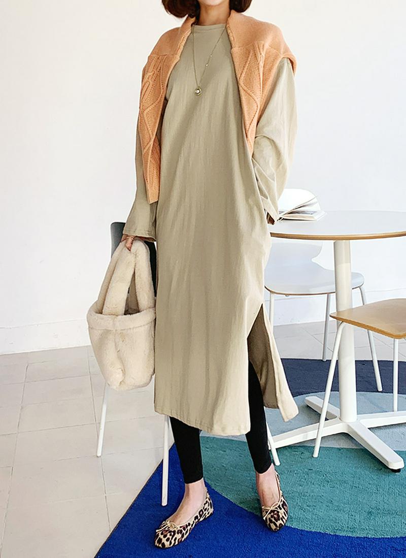 スリットボクシーワンピース・全4色