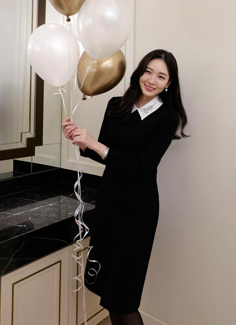 つけ襟SETシンプルワンピース