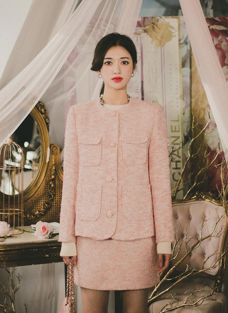 ツイードノーカラージャケット