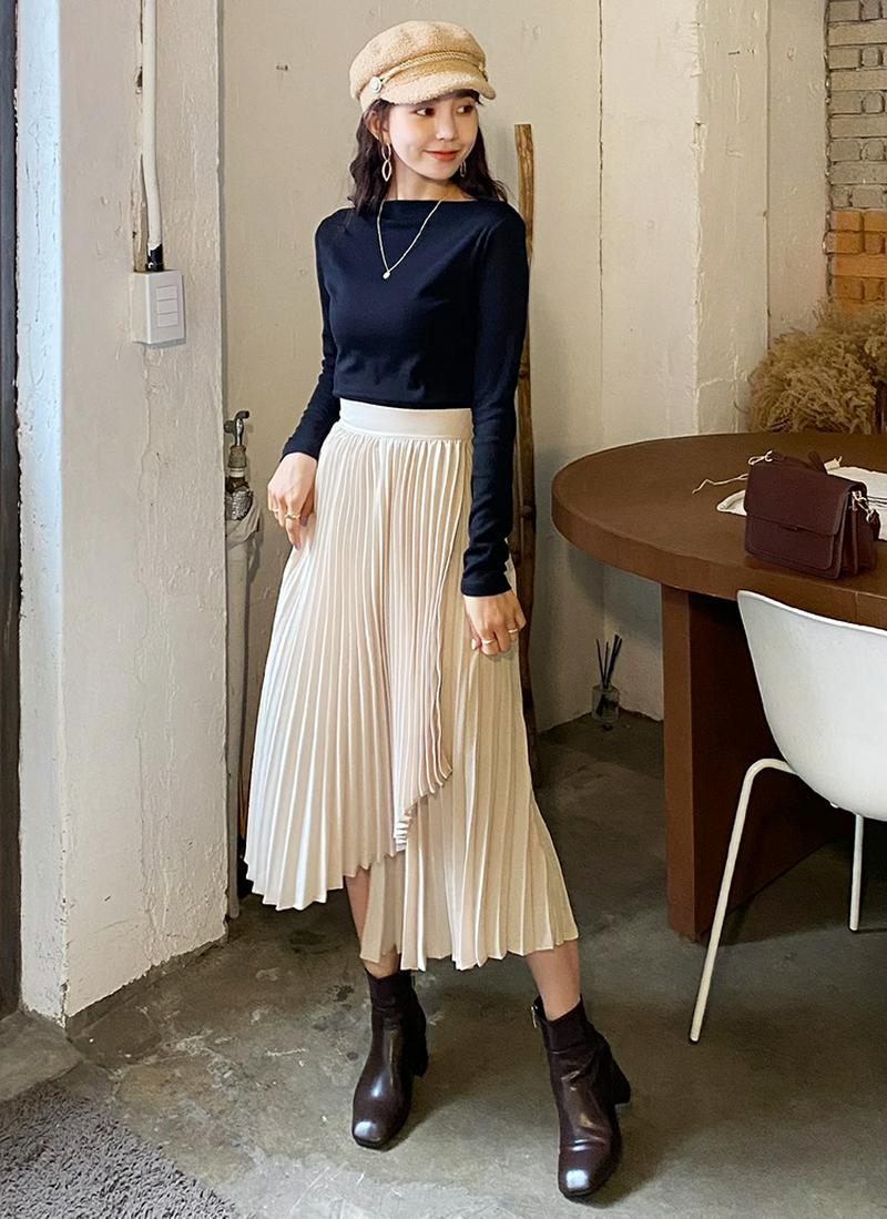 アンバランスプリーツスカート・全3色