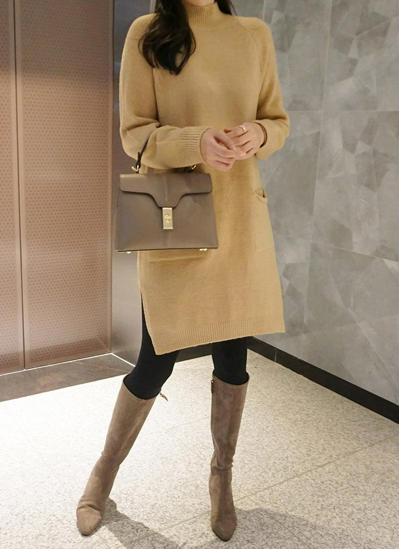 ポケットニットワンピース