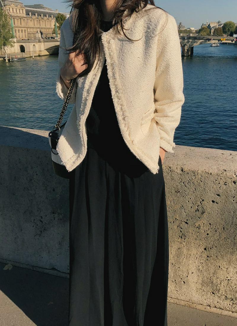 フリンジツイードジャケット