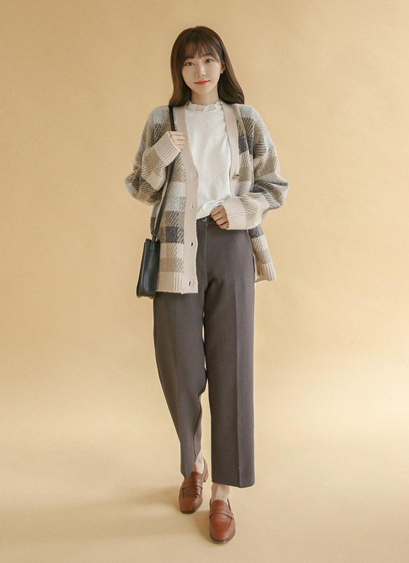 裏起毛バックゴムワイドスラックス