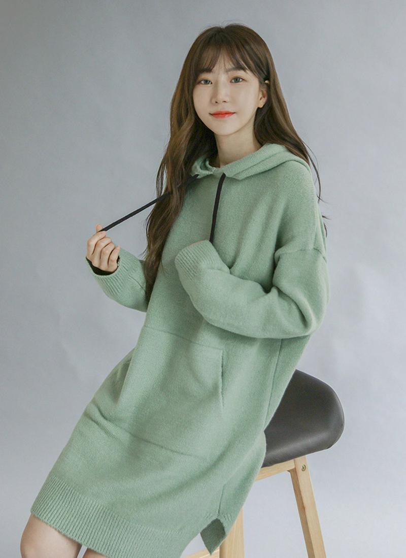 マフポケットニットワンピース