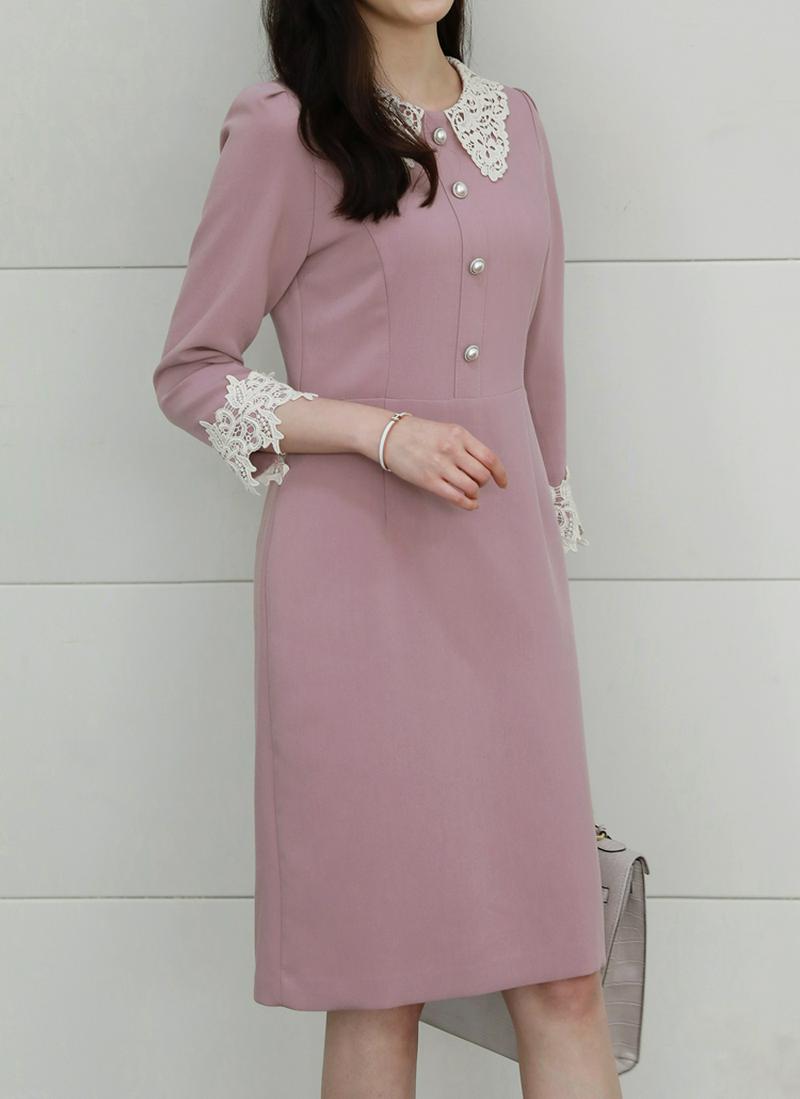 レースカラーワンピース