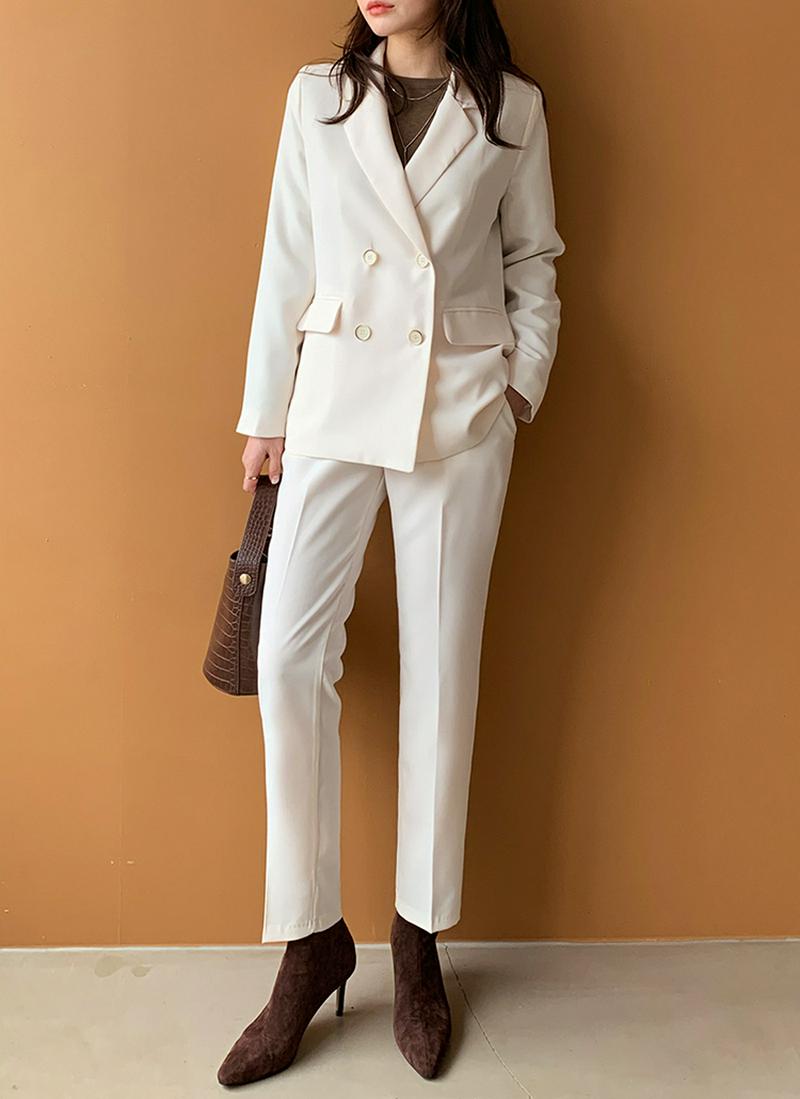 ダブルジャケット&スリムスラックス・全2色