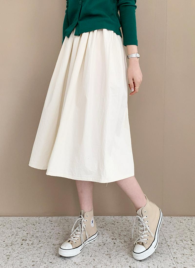 コットンAラインスカート・全7色