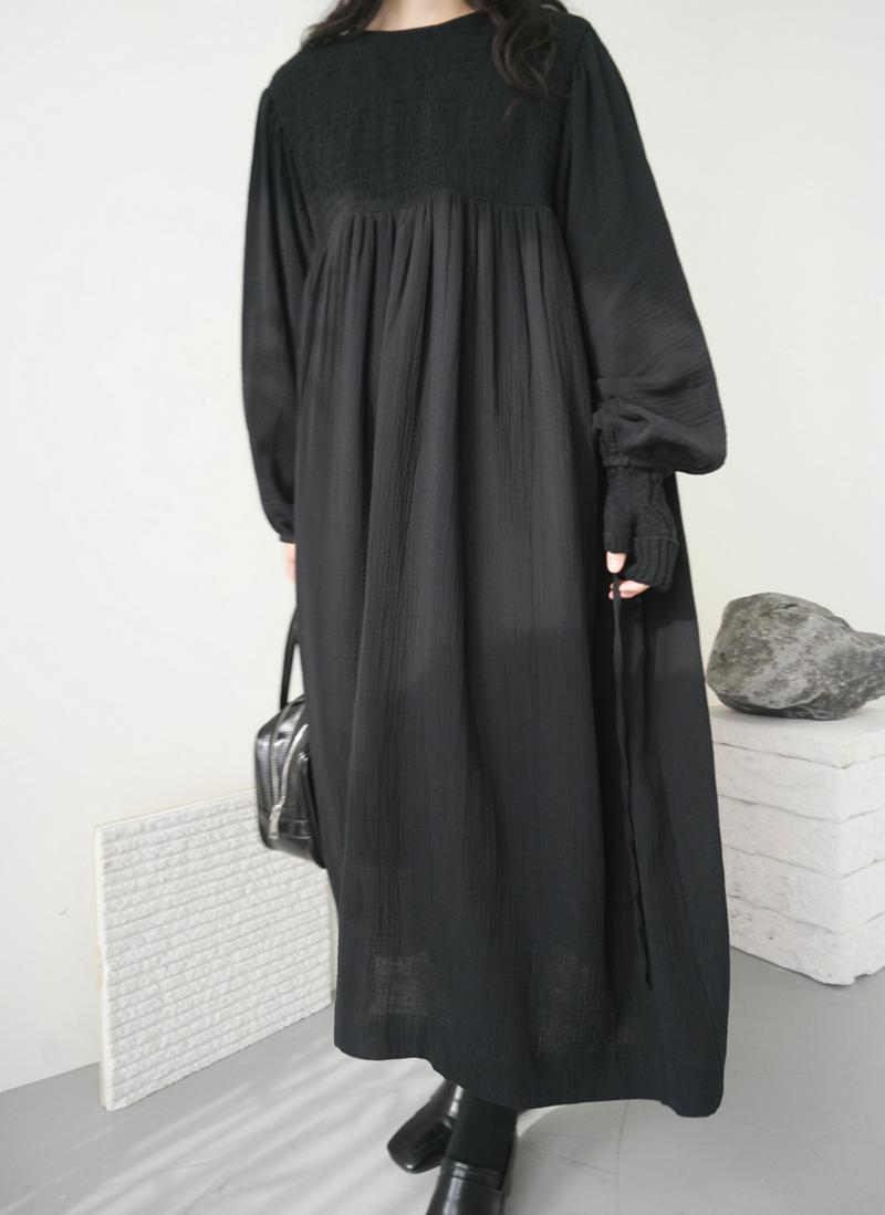 シャーリングAラインワンピース