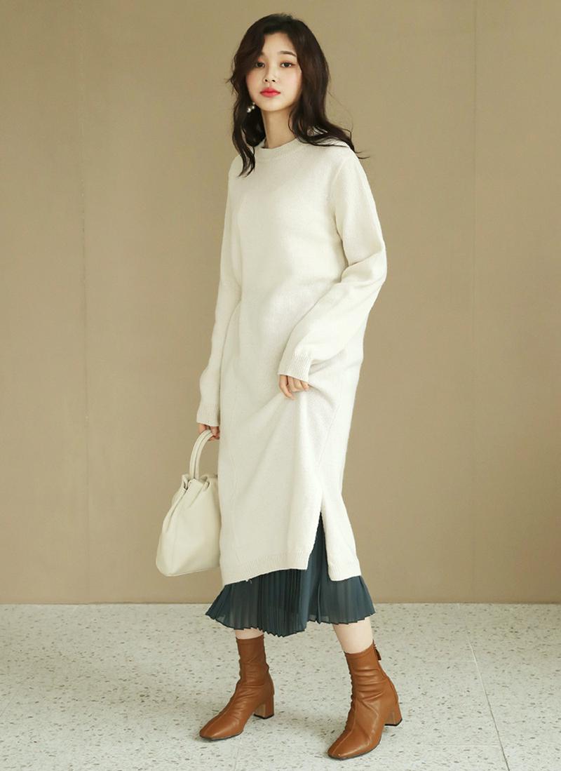 サイドベルトニットワンピース・全4色