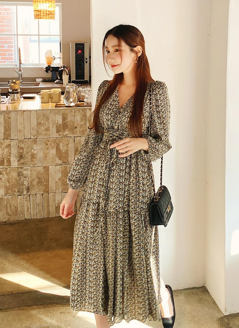 フロントリボンロングワンピース