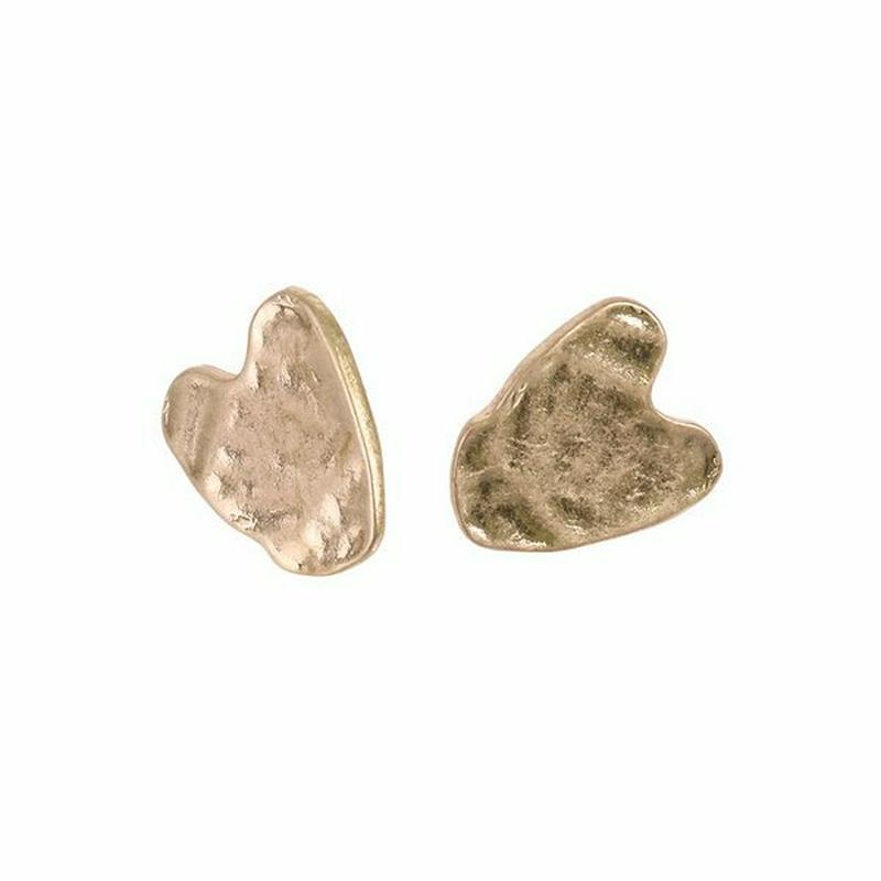 【Fashion The SALE】変形ハートアンティークピアス レディース シンプル マット メタル ワンポイント 安い 激安 LUPIS ルピス