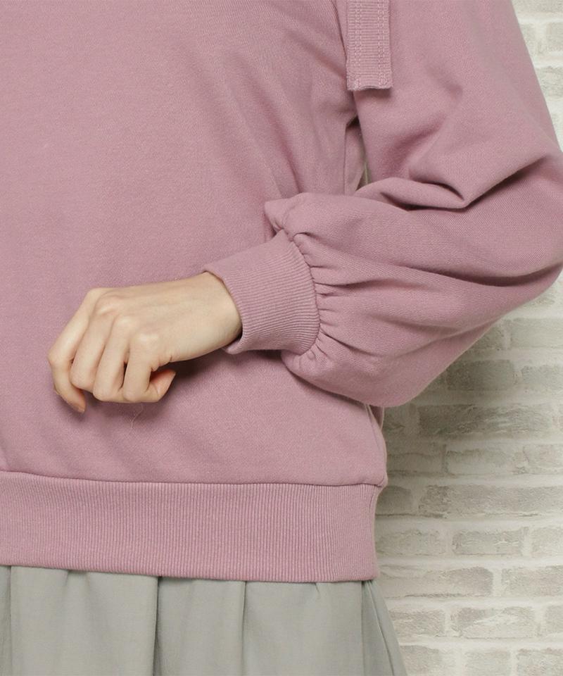裏毛ワンショルリボンプルオーバー
