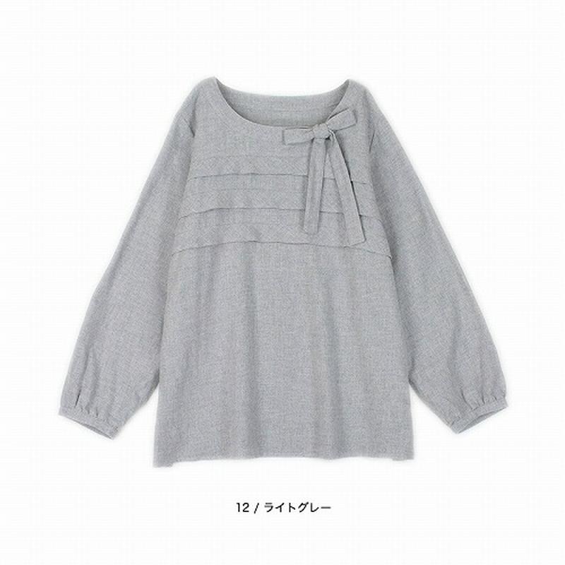 【３０％ＯＦＦ】ウール混ビエラタックリボンブラウス【ＬＬ～５Ｌ】