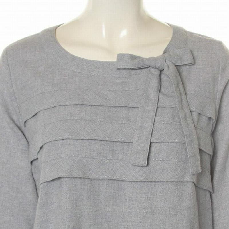 【３０％ＯＦＦ】ウール混ビエラタックリボンブラウス【ＬＬ～５Ｌ】