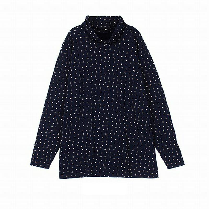 【２９％ＯＦＦ】ヒートウォームタートルネックプリント【ＬＬ～５Ｌ】（エムビー/MB）