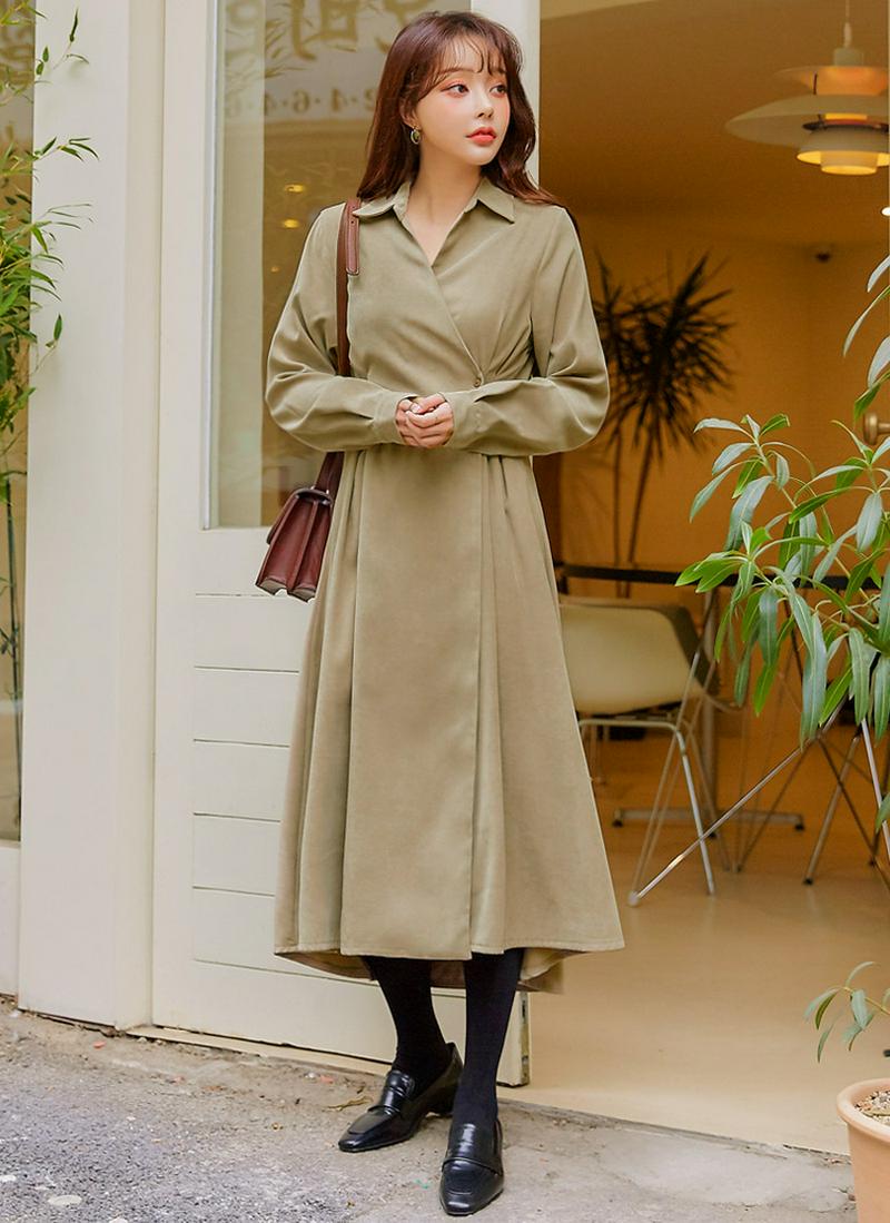 カラーロングラップワンピース