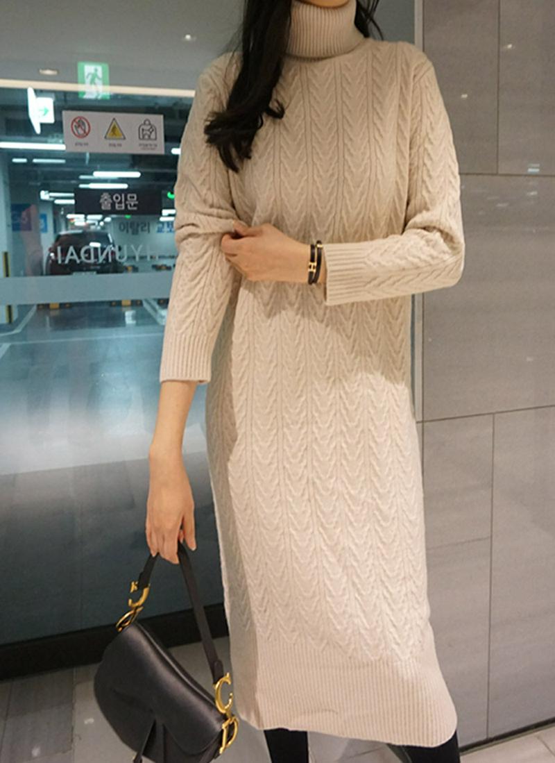 パターンニットワンピース