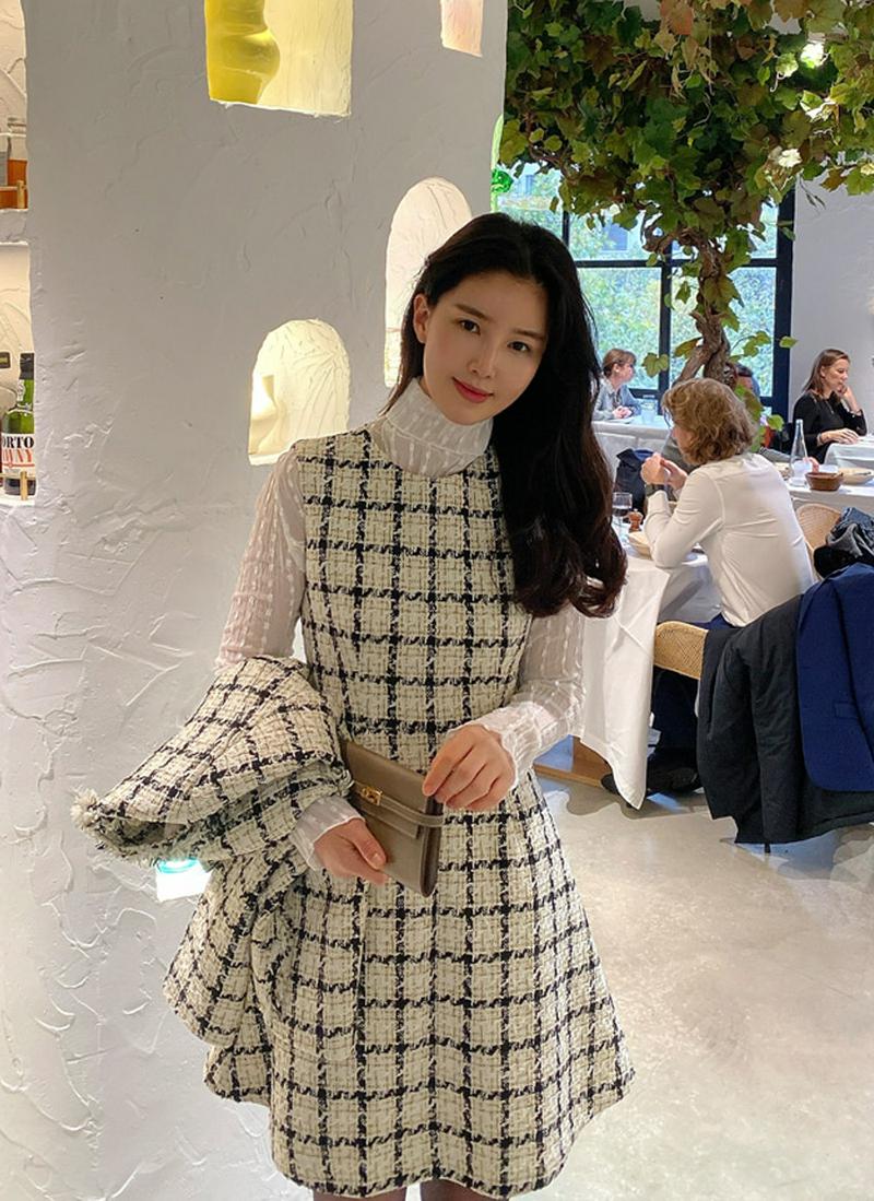 フレアツイードワンピース